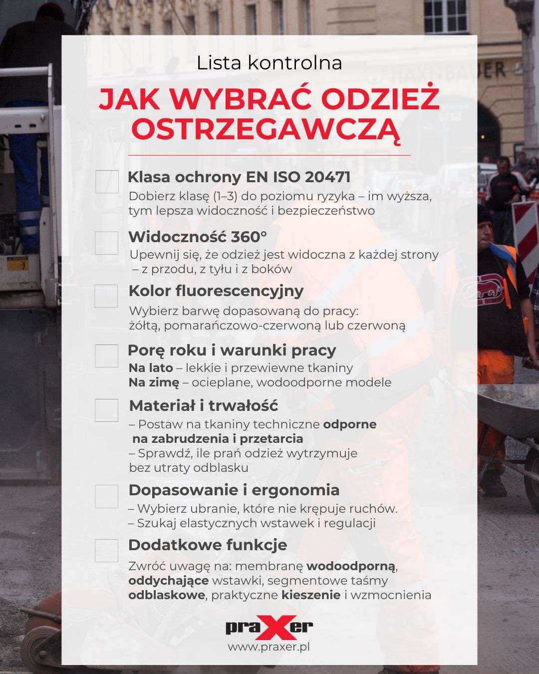 Jak wybrać odzież ostrzegawczą – poradnik Praxer.pl