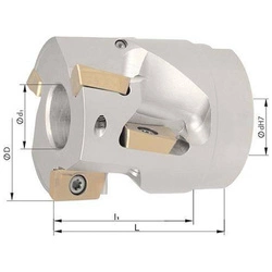 Frez walcowo-czołowy 90°, 3-ostrz., z chłodz.wewn., D63mm do APKT16