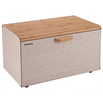 Chlebak stalowo-bambusowy beżowy marmurek 21 × 35,5 × 18,5 cm Klausberg