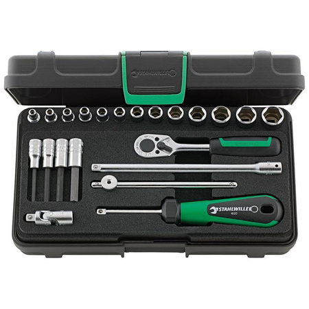 Zestaw nasadek 1/4" z grzechotką, przedłużką, przegubem kardana 40/44/17/5 Stahlwille