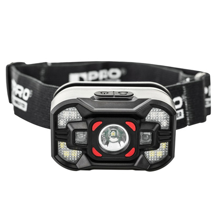 Latarka czołowa LED z akumulatorem LI-ION 120 lm białe / czerwone światło PRO-LD109