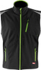 Kamizelka męska robocza bezrękawnik softshell r. S czarny/limonkowy FORTIS