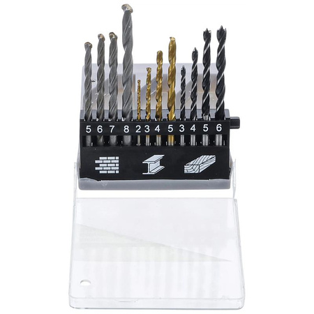 Zestaw 12 wierteł do metalu 2-8 mm powlekanych azotkiem tytanu, BGS Diy 50812