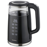 Czajnik elektryczny 1,7 l czarny szkło borokrzemowe panel LED, 1850-2200 W, Klausberg