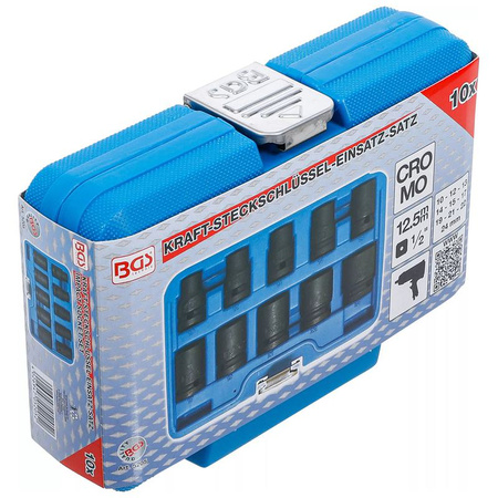 Zestaw 10 nasadek udarowych sześciokątnych 10-24 mm, napęd 12,5 mm (1/2"), BGS 5205