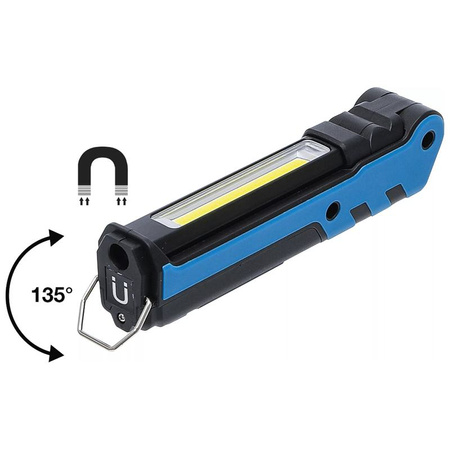 Akumulatorowa latarka przegubowa LED COB 5 W, BGS 85334