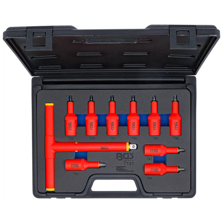 Zestaw 10 nasadek z bitem VDE, profil T (Torx) T20-T55, napęd 12,5 mm (1/2"), BGS 7131