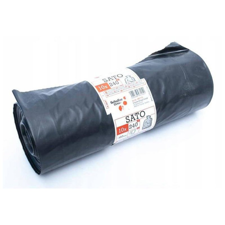 Worki na śmieci 240 L czarne 100x125 cm Schuller Sato HD 10 sztuk