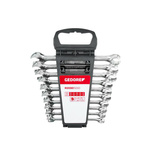 Zestaw 10 kluczy płasko-czkowych z grzechotką 10-19 mm, GEDORE RED, R05905010