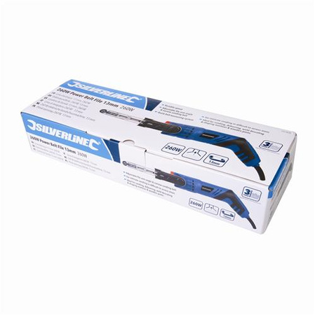 Elektryczny pilnik taśmowy 260 W, 13 mm z regulacją prędkości, Silverline 247820
