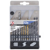 Zestaw 12 wierteł do metalu 2-8 mm powlekanych azotkiem tytanu, BGS Diy 50812