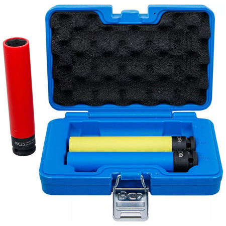 Zestaw 3 ochronnych nasadek udarowych głębokich 17/19/21 mm, napęd 1/2", BGS 74567