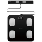 Waga łazienkowa z uchwytem elektroniczna czarna analiza składu ciała Klausberg