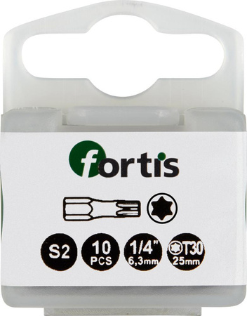 Bit Torsion 1/4" DIN3126 C63 T30x25mm 10szt. Fortis