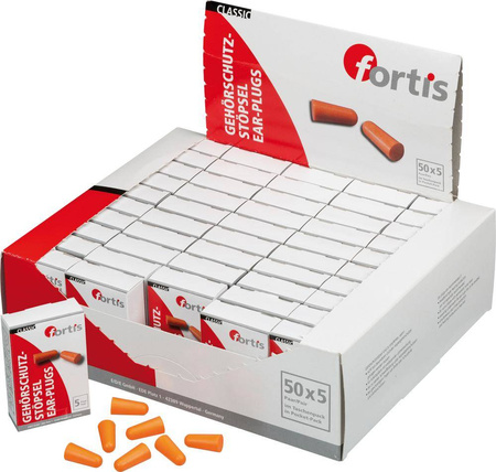 Zatyczki do uszu stopery pudełko 50x5par FORTIS