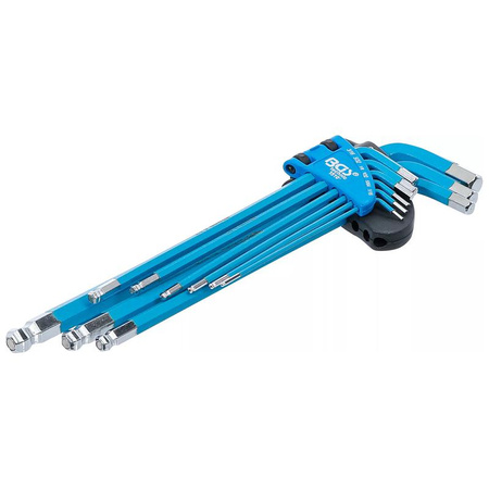 Zestaw długich kluczy imbusowych 1/16"-3/8" 9 szt., BGS 35101