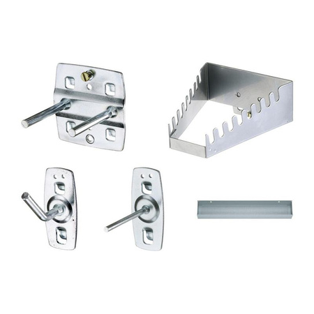 Mobilny stół warsztatowy BR 1504 0511 LH z opuszczaną tylną ścianką i zestawem haków, blat bukowy 30 mm, Gedore BR 1504 0511 LH, 6623990