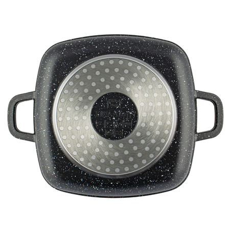 Garnek z powłoką marmurową 22×22 cm, pojemność 3,7 l, czarny KINGHoff