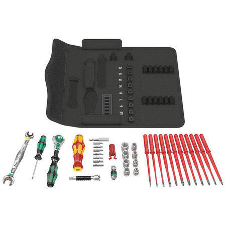 Zestaw narzędzi wkrętakowych do prac konserwacyjnych z grzechotką Zyklop Speed, 35-częściowy Kraftform Kompakt W 2 Wartung Wera