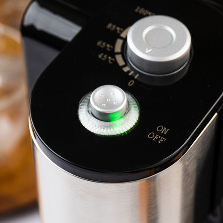 Dozownik gorącej wody, dyspenser, regulacja temperatury 45-100°C, czarno-srebrny, 2,2L, Klausberg, KB-7878