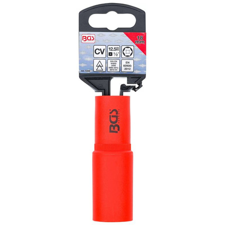 Nasadka sześciokątna VDE 18 mm; napęd 12,5 mm (1/2"), BGS 72068