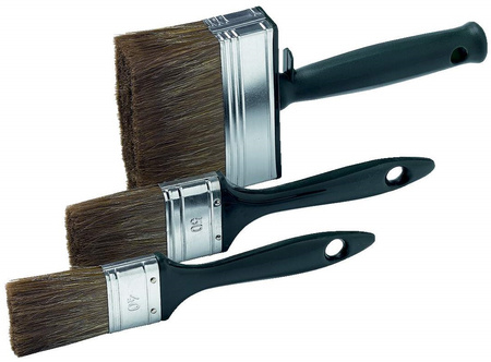 Pędzle płaskie do malowania drewna, zestaw 3 sztuki 3,5,10 cm Schuller Timber FS Set