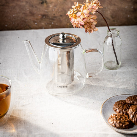 Zaparzacz szklany z sitkiem, 0,90l, KINGHoff