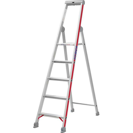 Drabina aluminiowa 1-stronna wolnostojąca 5 stopni 1,87m HYMER