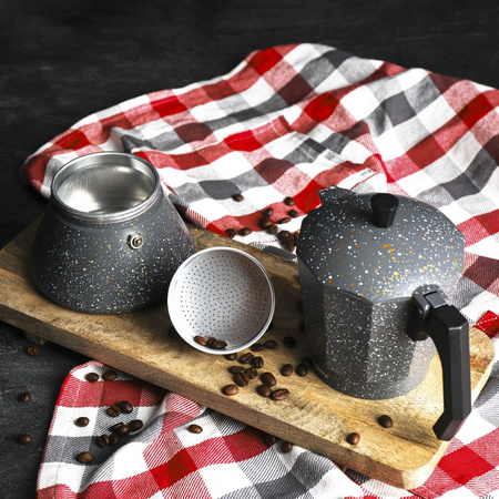 Kawiarka espresso, szary marmurek 12 filiżanek Klausberg