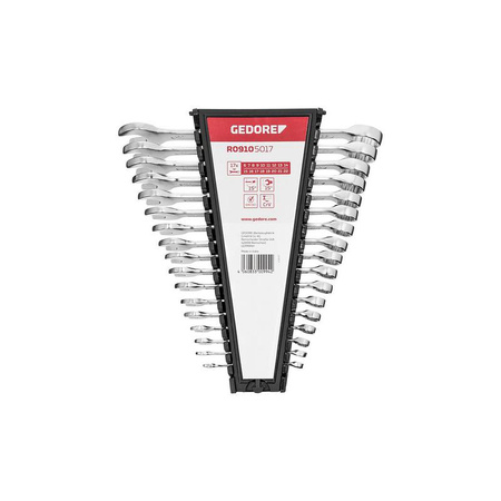 Zestaw 17 kluczy płasko-oczkowych 6-22 mm, GEDORE RED, R09105017