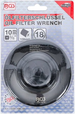 Klucz do filtra oleju 18-kątny Ø 108 mm do Renault, BGS 1039-108-18
