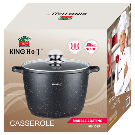 Garnek z powłoką marmurową Ø28 cm, pojemność 10 l, czarny KINGHoff