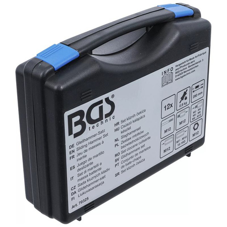 Zestaw młotków bezwładnościowych / z adapterami gwintowanymi 12 szt., BGS 70325