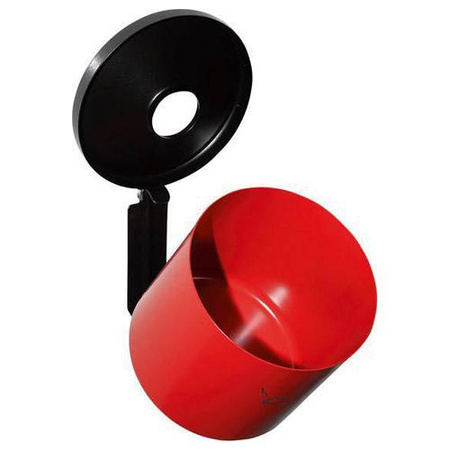 Popielnica ścienna z mechanizmem przechylnym 150mm czerwona