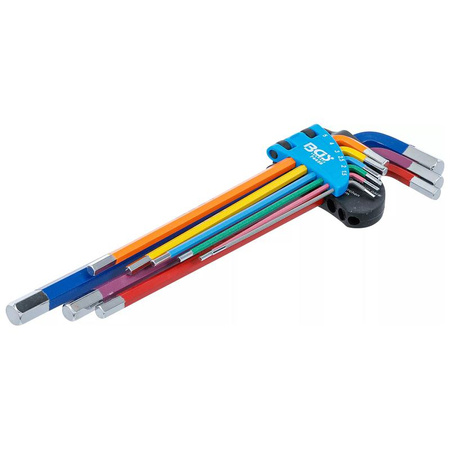 Zestaw bardzo długich kluczy imbusowych 1,5-10 mm 9 szt., BGS 74456