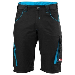 Spodnie spodenki bermudy robocze krótkie męskie 64 czarne/turkus FORTIS