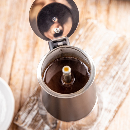 Kawiarka, zaparzacz do kawy ze stali 6 filiżanek, czarno-srebrny, Klausberg