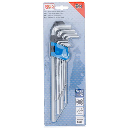 Zestaw długich kluczy imbusowych 1,5-10 mm 9 szt., BGS 808