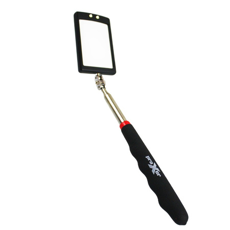 Lusterko inspekcyjne teleskopowe z oświetleniem LED prostokątne 52x83 mm, uchwyt 876 mm PRAXER