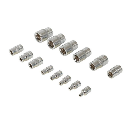 Zestaw nasadek Torx o profilu wewnętrznym, 14 szt., E4 - E24, Silverline 675072
