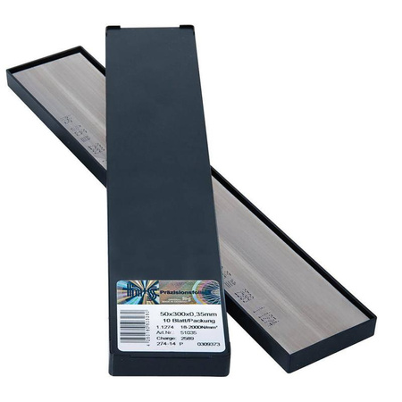 Folie metalowe, w arkuszach 50x300x0,20mm 10Bl/P H+S