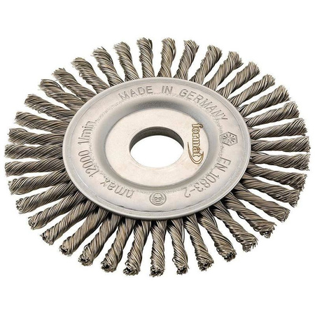 Szczotka tarczowa, drut pleciony, stalowy 125x6x mm FORMAT
