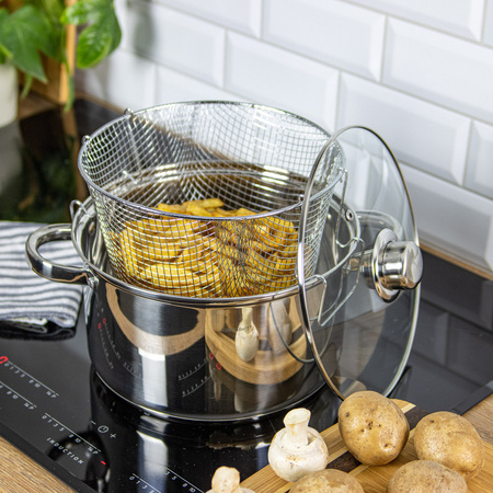 Garnek z koszem do smażenia, stal Ø24cm 5,5l KINGHoff