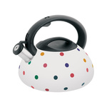 Czajnik z gwizdkiem 3 l na gaz i indukcję, biały w kolorowe kropki, Klausberg