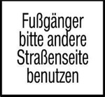 Znak ostrzegawczy informacyjny 24 600x330mm Przejś.po drugiej str.ulicy (po niemiecku)