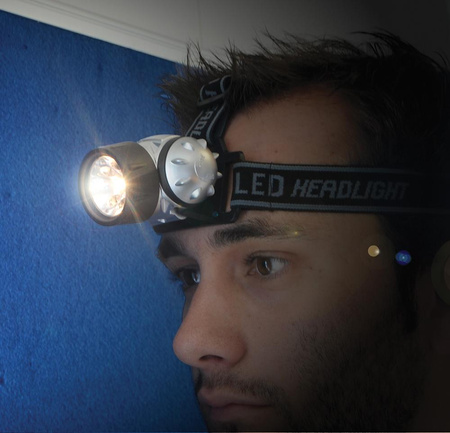 Latarka kryptonowa LED na głowę, 6 LED, Silverline 868718