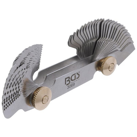 Sprawdzian do gwintów 52 wzorce metryczne 0,25-6,0 mm, Whitworth 4G-62G, BGS 3069