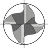 Frez do obróbki wysokowydajnej, pełnowęglikowy, TiALN,chwyt,HB 4-ostrz. 8/promień 1mm FORMAT GT