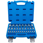 Zestaw 32 nasadekz bitem, gniazdo sześciokątne 2-19 mm / 1/4 - 9/16", metryczne i calowe, napęd 6,3 mm (1/4"), 10 mm (3/8"), 12,5 mm (1/2"), BGS 74258
