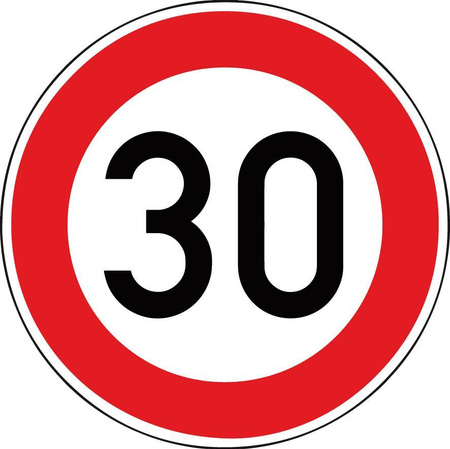 Znak drogowy 274-30 okrągły ograniczenie 30 km/h